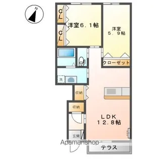 マインヒルズ伍番館【1階】の間取り