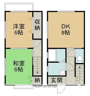 レントハウス中村【A(西)号室】の間取り
