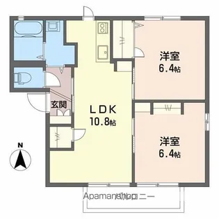 フォーレス石坂【202号室】の間取り