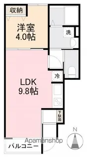 ルミエール高松町【102号室】の間取り