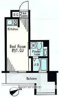 レジディア市谷薬王寺【5階】の間取り