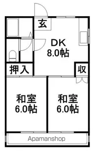 川添マンション【202号室】の間取り