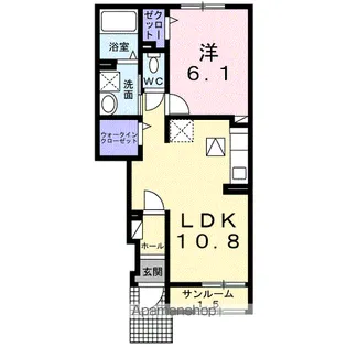 ラシュレR【1階】の間取り