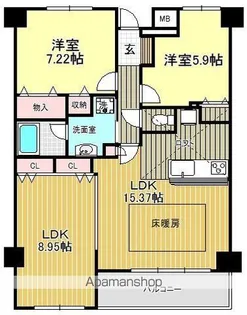 神奈川県川崎市宮前区小台2丁目【マンション】の間取り