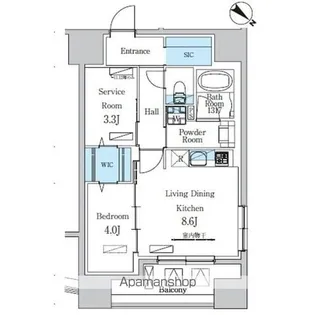 デュオフラッツ池尻大橋【6階】の間取り