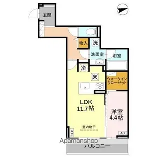 RESIDENCE KAZE 桜【1階】の間取り