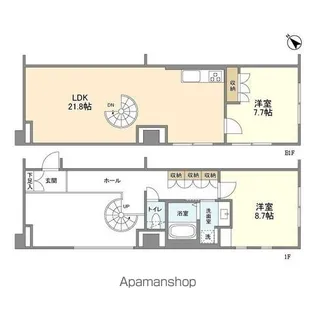 HF目黒行人坂レジデンス【1階】の間取り