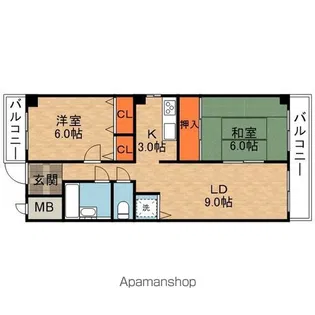サンプラザ香里マンション【2階】の間取り