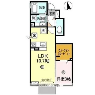 エレガンテ・イースト【107号室】の間取り