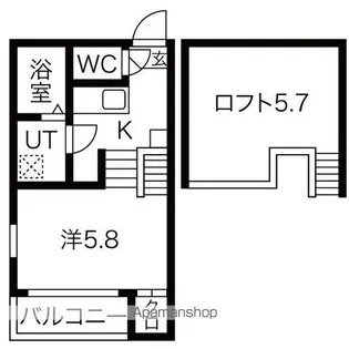 ルシエルメゾネット志賀本通【101号室号室】の間取り