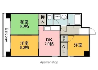 ARISTA広島平和大通り(旧 小町ハイツ)【503号室】の間取り