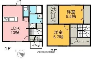 カンパニア西の土居【205号室】の間取り