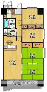 福島県郡山市桃見台【マンション】の間取り