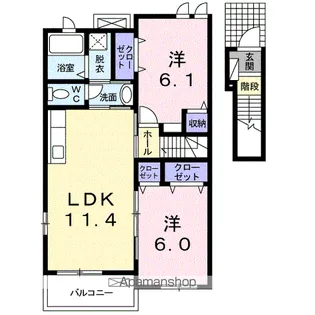 ミルト シュテルンB【2階】の間取り