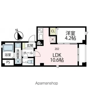 ヴィラ山一【202号室号室】の間取り