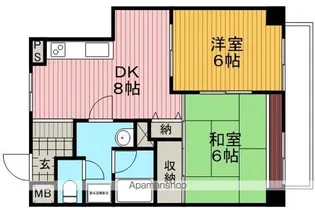 プランドール豊中【5階】の間取り