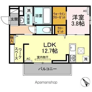 ラ・トゥール山城西 A棟【1階】の間取り