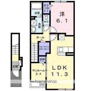 ドミール コウナン【2階】の間取り
