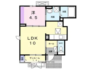 カーサ・フィオーレC【1階】の間取り