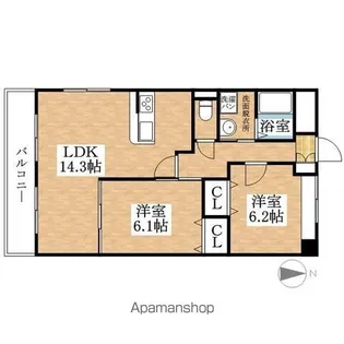 トロルリーベ【201号室】の間取り