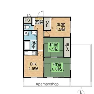 第2南部マンション【5階】の間取り