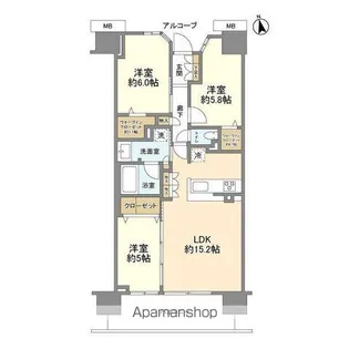 デュオヒルズ柏【11階】の間取り