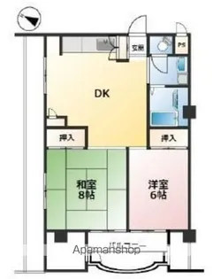 福岡リバーキャッスル【8階】の間取り