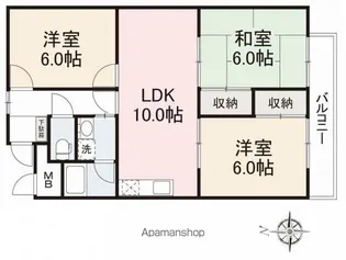 屋島コーポラス【1階】の間取り