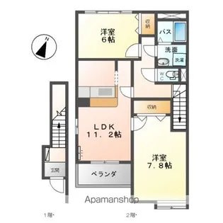 イリデッセント・ルナ・セブン【2階】の間取り