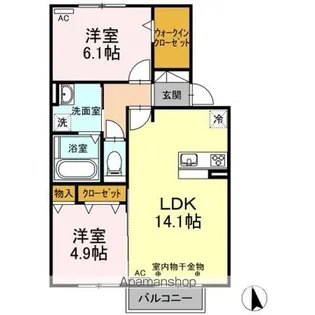 グレースタウン江南 E【2階】の間取り