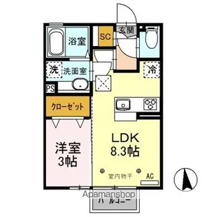 エスポワールブリエ【1階】の間取り