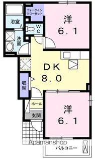 プリムローズ B【1階】の間取り