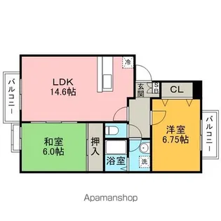 柳河内ハイツ【2階】の間取り