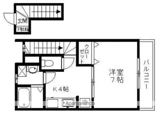 1Kの間取り画像