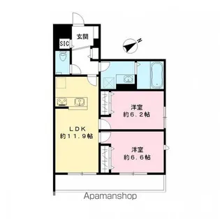 フィカーサ柏の葉【106号室号室】の間取り