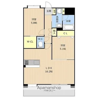 グランシャリオ空港東【10階】の間取り
