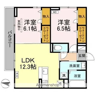 ラフィーネ南蔵王【2階】の間取り