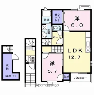 アヴニールⅢ【2階】の間取り