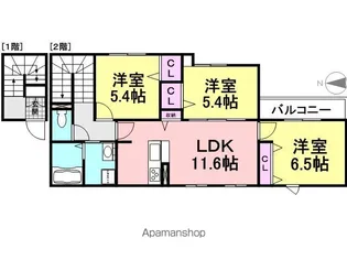 MAISON DE L'AMI(メゾン・ド・ラミ)【201号室】の間取り
