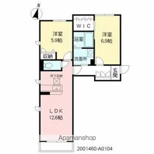 プリマビレッジ若葉【1042L号室】の間取り