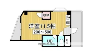 ハイツ上新小松【406号室】の間取り