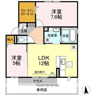 ラ・ソラーレ Ⅱ棟【1階】の間取り