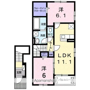 フラン ブリーズ Ⅲ【2階】の間取り