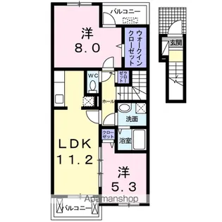 ジュネス・SOGO A【2階】の間取り