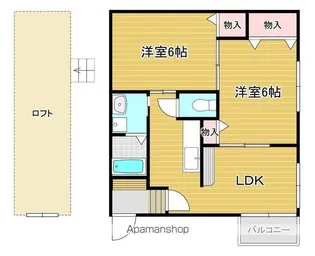 コーポカーペンターⅡ【2階】の間取り