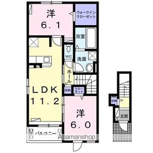 ヌーベルメゾンB【2階】の間取り