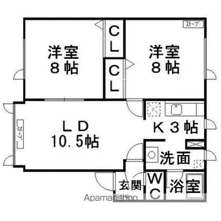 アイビスみさと【101号室】の間取り