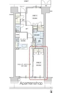 ジオ福島野田 The Marks【6階】の間取り