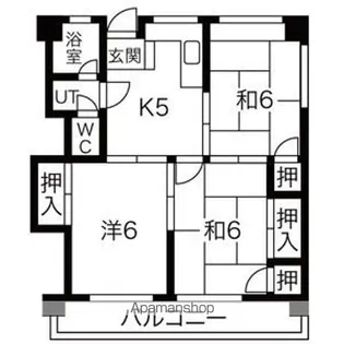 今枝マンション【301号室】の間取り