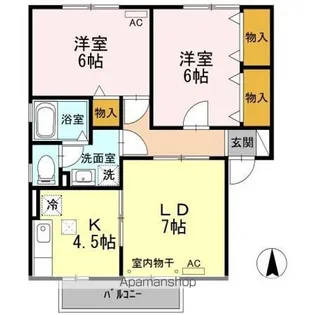 グランドール沢村 A【1階】の間取り